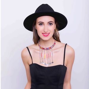 Beaded choker necklace with dangles- Burning man